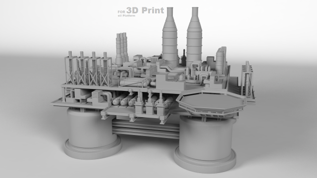 Oil platform for 3Dprint Model Cetak 3D .c4d .max .obj .3ds .fbx .stl .blend 