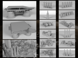 Oil platform for 3Dprint Model Cetak 3D