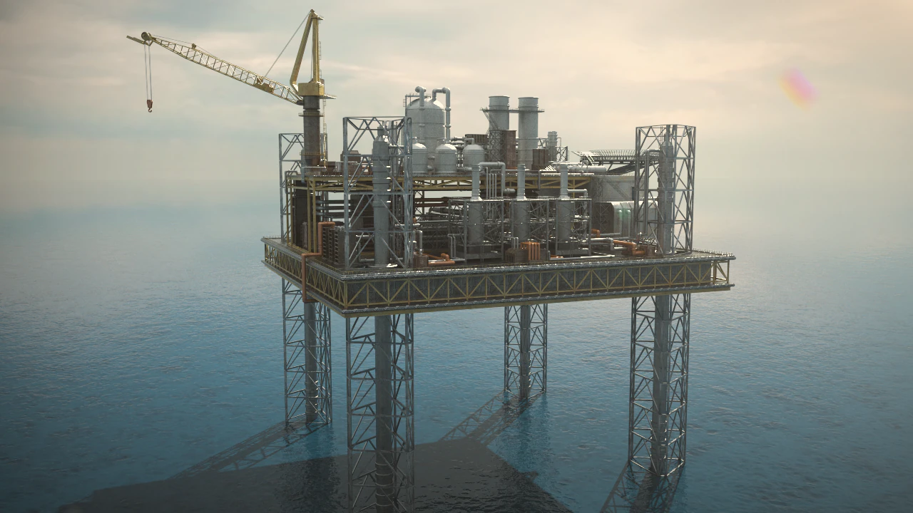 OilRig 3D Model .c4d .max .obj .3ds .fbx .stl .blend