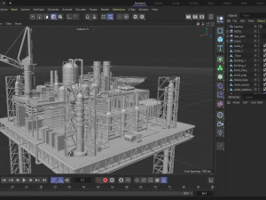 OilRig 3D Model