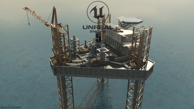 Oil-Rig 3D Модель .c4d .max .obj .3ds .fbx .stl .blend 