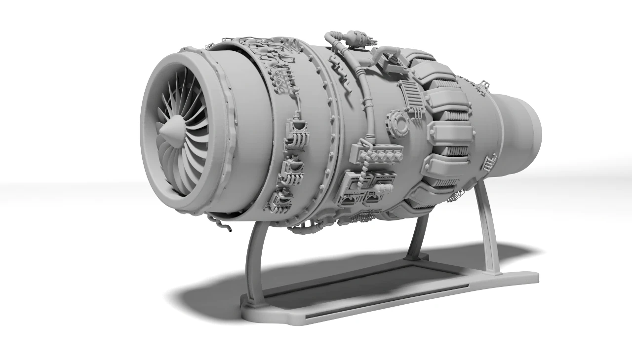 Jet Engine for 3D print 3D Print Model .c4d .max .obj .3ds .fbx .stl .blend 