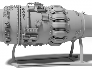 Jet Engine for 3D print Modèles 3D en vedette