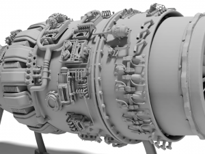 Jet Engine for 3D print Modèles 3D en vedette