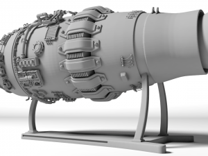Jet Engine for 3D print Modèles 3D en vedette