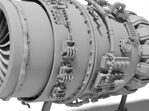 Jet Engine for 3D print Modèles 3D en vedette
