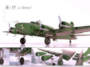 Boeing B-17 Flying Fortress for 3Dprint 3D Print Model