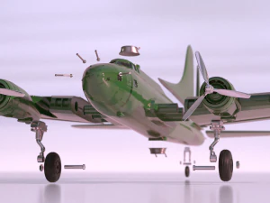 Boeing B-17 Flying Fortress for 3Dprint 3D Print Model