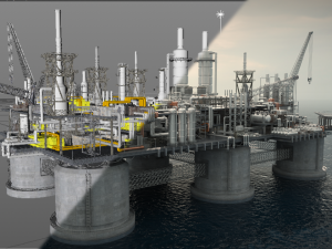 Oil rig Modèle 3D