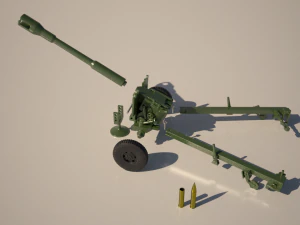 Howitzer Artillery for 3Dprint 3D Print Model