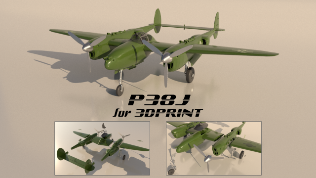 P38J for 3Dprint 3D प्रिंट मॉडल .c4d .max .obj .3ds .fbx .stl .blend 