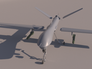 General Atomics MQ-1 Predator UAV for 3Dprint Model do druku 3D