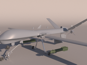 General Atomics MQ-1 Predator UAV for 3Dprint Model do druku 3D