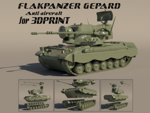 Flakpanzer Gepard for 3Dprint 3D Print Model
