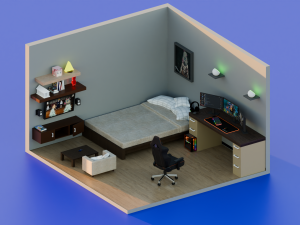 Animeshnik and doters room 3Dモデル