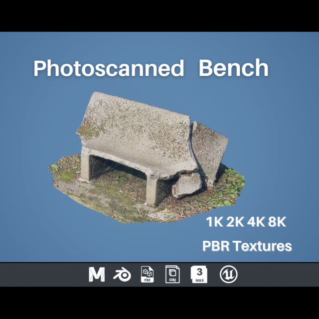 Bench 3D Scan - Low-poly 3Dモデル .c4d .max .obj .3ds .fbx .stl .blend 