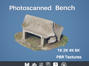 Bench 3D Scan - Low-poly 3D Model
