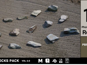 Rocks Pack, fotogescanntes Low-Poly-Low-Poly 3D Modell