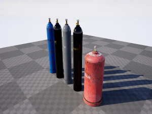 Gas cylinder collection 3D Model