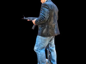A of a mysterious figure adorned in a black jacket 3D Model