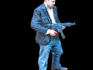 A of a mysterious figure adorned in a black jacket 3D Model