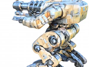 3d hyper realistic military mechanized robot 3D Model