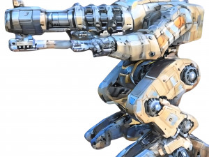 3d hyper realistic military mechanized robot Modèle 3D