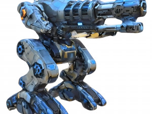3d hyper realistic military mechanized robot Modèle 3D
