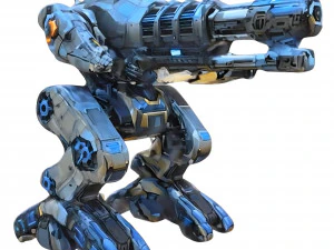 3d hyper realistic military mechanized robot 3D Model