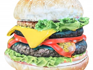 Bacon cheeseburger 3d realistic hamburger 3D-Modell