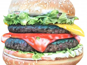 Bacon cheeseburger 3d realistic hamburger 3D Model