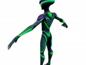 Anthropomorphic alien t pose 4k 3D Model