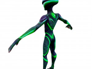 Alien antropom&oacute;rfico posando 4k Modelo 3D