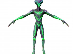 Anthropomorphic alien t pose 4k 3D Model