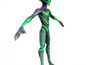 Anthropomorphic alien t pose 4k Modello 3D