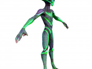 Anthropomorphic alien t pose 4k 3D Model