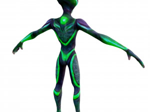 Anthropomorphic alien t pose 4k Modello 3D
