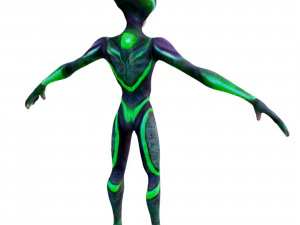 Anthropomorphic alien t pose 4k 3D Model