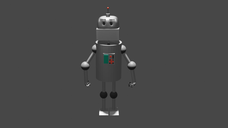 Robot M-1 3D Model .c4d .max .obj .3ds .fbx .stl .blend 