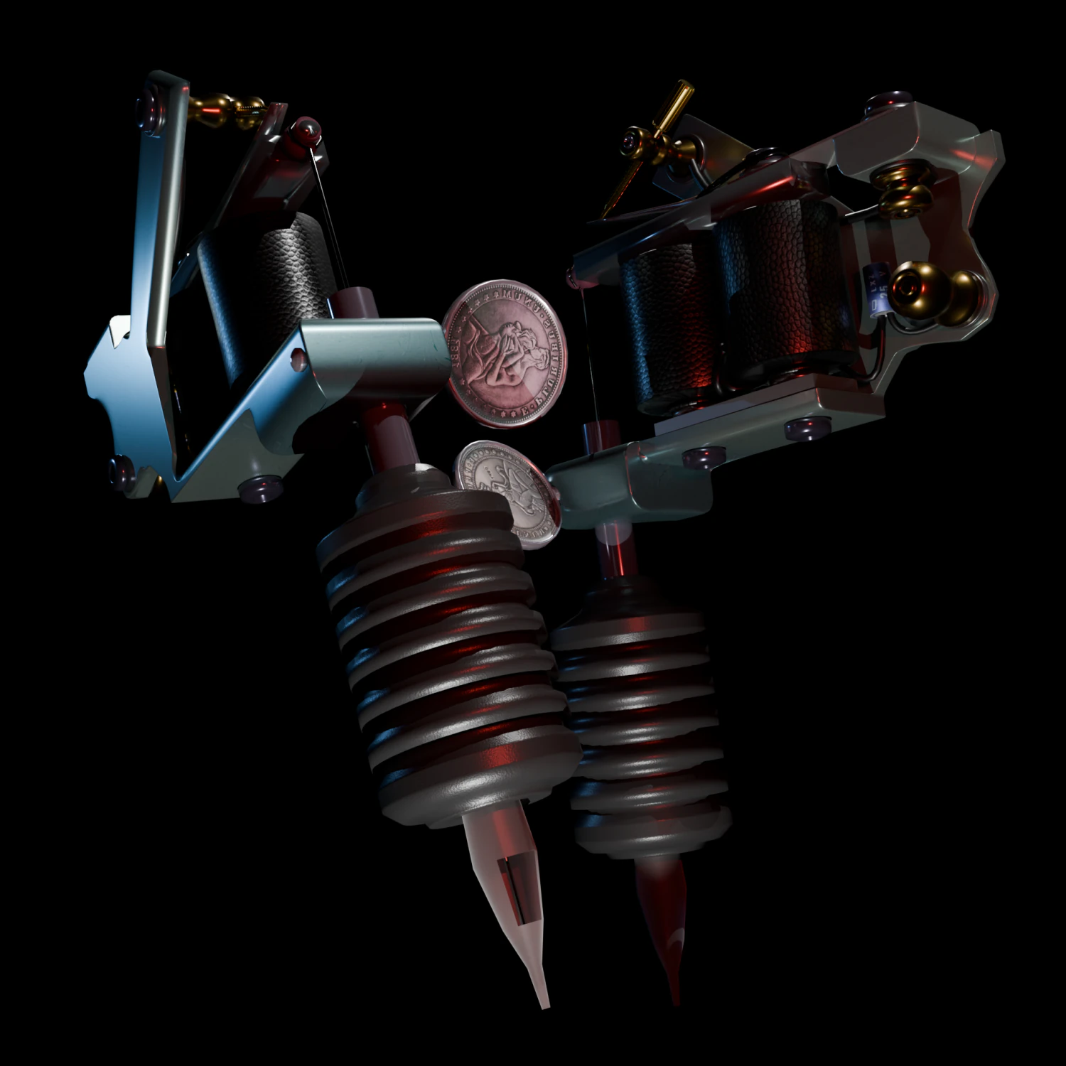 Tattoo MACHINE 3D Model .c4d .max .obj .3ds .fbx .stl .blend 