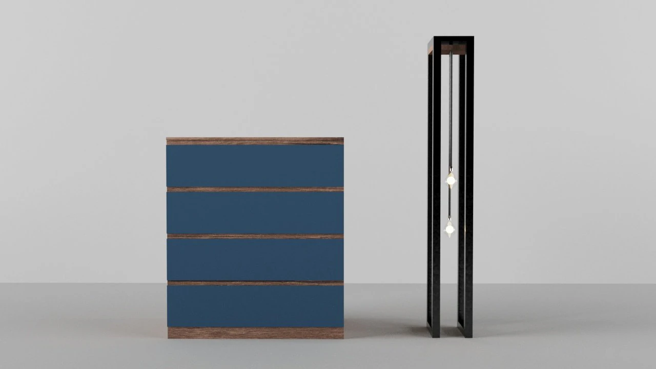 Dresser And Lighting 3D Model .c4d .max .obj .3ds .fbx .stl .blend 