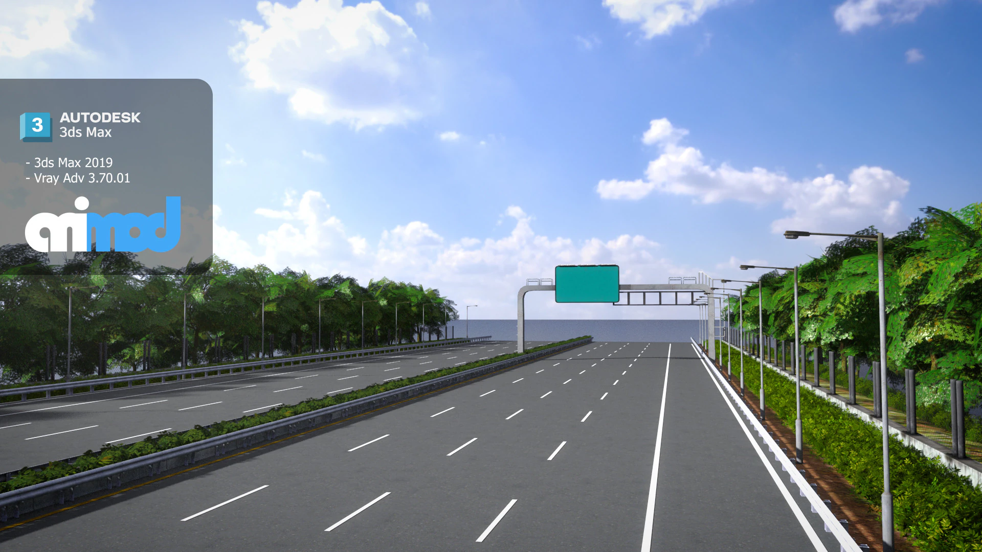 Highway 3D Model .c4d .max .obj .3ds .fbx .stl .blend 