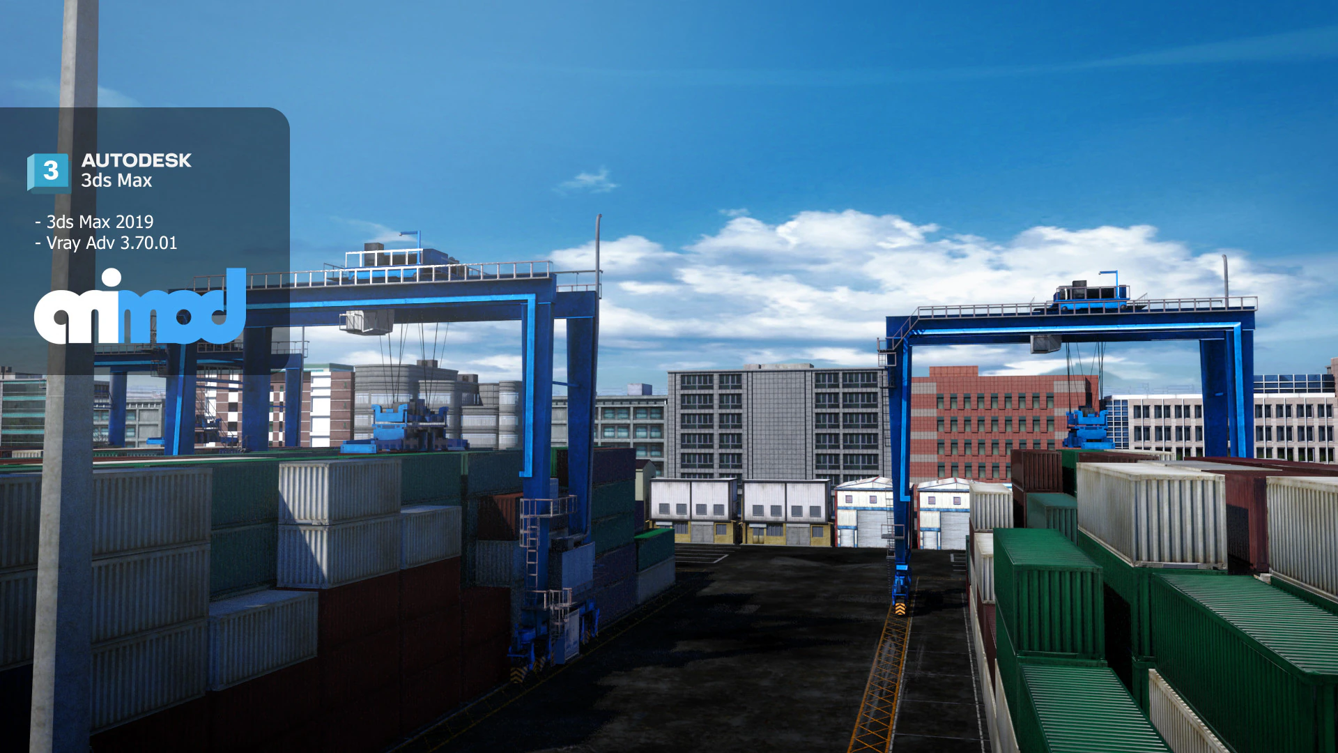 Container Yard 3D Model .c4d .max .obj .3ds .fbx .stl .blend 
