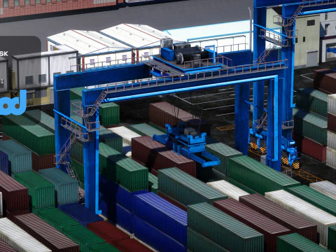 Container Yard 3D Model