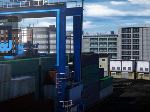 Container Yard 3D Model