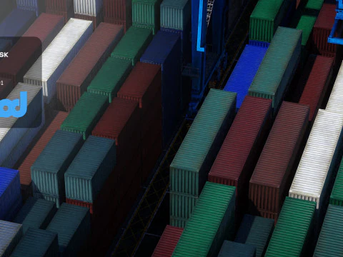 Container Yard 3D Model