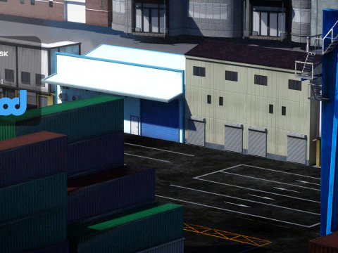 Container Yard 3D Model