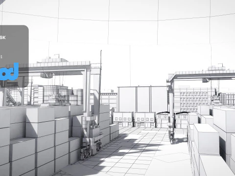 Container Yard 3D Model