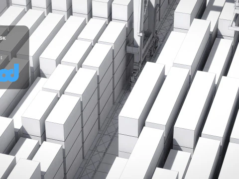 Container Yard 3D Model