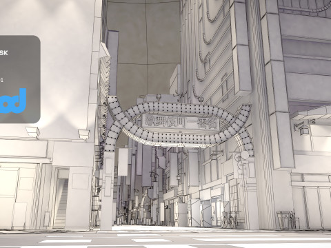 가부키초 거리 3D 모델